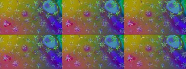 Arkaplan dokusu, duvar kağıdı, yeşil renkli çiçek teması. Soyut etnik raster çizim kalıbı. Kabile sanatı boho baskısı, klasik çiçek arkaplanı.