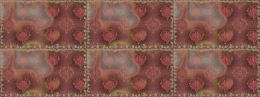 Kusursuz dekoratif arka plan, çiçek mandala. Kahverengi renklerde. Çiçek. Raster illüstrasyonu.