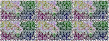 Gri renklerde. Kusursuz dekoratif arka plan, çiçek mandala. Raster illüstrasyonu. Çiçek..