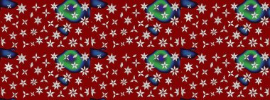 Çiçekli karalama şeklinde Raster çiçek deseni. Yumuşak, yaz çiçekli arka plan. Kırmızı renkte çiçekler.