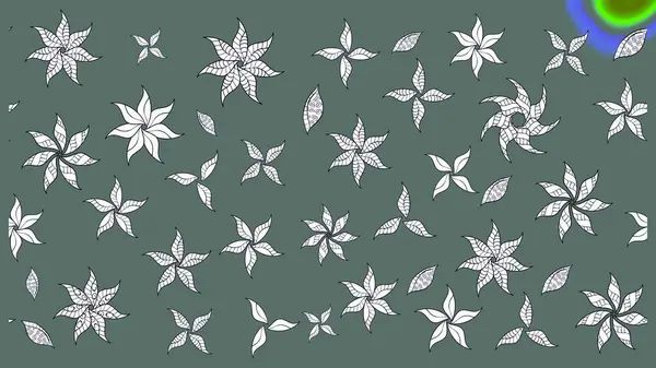 Çiçekli yaz çiçekleri. Küçük çiçekte güzel bir desen. Küçük renkli çiçekler. Moda baskıları için zarif bir şablon. Motley illüstrasyonu. Çizim.