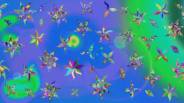 Şirin çiçekler. Çizgi çizimi kalıbı. Raster Moda kumaş deseni.