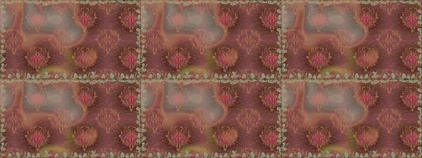 Kusursuz dekoratif arka plan, çiçek mandala. Kahverengi renklerde. Çiçek. Raster illüstrasyonu.