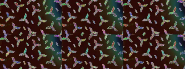 Renkli arka planda güzel kar taneleri. Raster kar taneleri deseni. Raster illüstrasyonu.