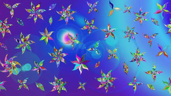 Manzaralı çiçek deseni. Çiçek kompozisyonu, el boyası, hassas şablon. Sevgililer günü ve tebrik kartı konsepti için şık bir davetiye. Üst görünüm, yumuşak mavi renk biçimi.