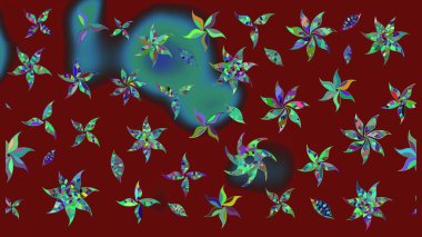 Raster illüstrasyonu. Eski usul küçük çiçekli şirin bir eskiz deseni. Moda arka planında parlak buketler. Kumaş, duvar kâğıdı ve kağıda yazdırmak için gelişen arkaplan.