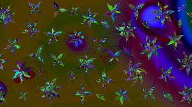 Eskiz arkaplan modeli. Suluboya, elle çizilmiş. Kahverengi yapraklı yabani çiçekler. Raster illüstrasyonu.