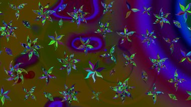 Raster illüstrasyonu. Küçük çaplı çiçeklerdeki basit şirin desenler. Tekstil veya kitap kapakları, imalat, duvar kağıtları, baskı, hediye paketi ve yapıştırma kitabı için çiçek eskiz geçmişi.