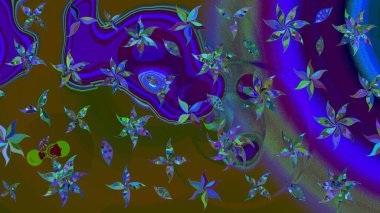 Eski moda arka plan. Raster illüstrasyonu. Desen, çizim, çiçek sınırı. Çiçek çelengi. Kıvırcık, parlak örgü. Güzel, pürüzsüz kumaş, tuval..