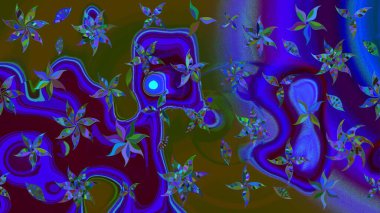 Karalama çiçeği. Raster illüstrasyonu. Düz Çiçek Elementleri Tasarımı. Zentangle soyut çiçekleri. Renkli Bahar Teması eskiz kalıbı. Şirin kumaş deseni.