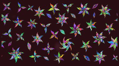 Suluboya, elle çizilmiş. Eskiz arkaplan modeli. Kahverengi yapraklı yabani çiçekler. Raster illüstrasyonu.