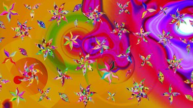 Sarı renkli çiçekler. Çiçekli karalama şeklinde Raster çiçek deseni. Nazikçe, güzel çiçek arkaplanı..