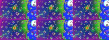 Renkli Bahar Teması eskiz kalıbı. Düz Çiçek Elementleri Tasarımı. Mavi renkli çiçekler. Güzel çiçek deseni..