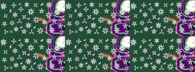 Sevimli çiçek raster deseni. Modaya uygun kumaş deseni. Renkli Yaz Temalı eskiz kalıbı. Düz Çiçek Elementleri Tasarımı.