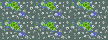 Şirin çiçekler. Çizgi çizimi kalıbı. Raster Moda kumaş deseni.