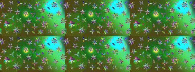 Yatak çarşafları, ceket, paket tasarımı, kumaş ve moda kavramları için tekstil baskısı. Çiçekleri, deniz kabukları, mandalaları ve suluboya efektleriyle donanma geçmişi. Çizim kalıbı etnik tasarım.