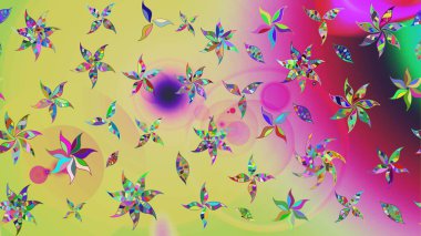 Raster illüstrasyonu. Çiçek süslemeli çizim deseni. Tarafsız renklerde çiçekler.