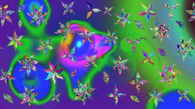 Eskiz geçmişi. Eski usul. Raster. Tomurcukları çiçek olan sevimli bir çiçek deseni. Raster illüstrasyonu. Kumaş, tekstil ve duvar kağıdı baskısı için..