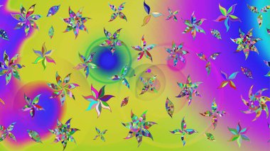 Mor renklerde. Raster illüstrasyonu. Soyut çiçek çizim kalıbı arka planı. Küçük çiçekteki sevimli çiçek deseni. Raster deseni.