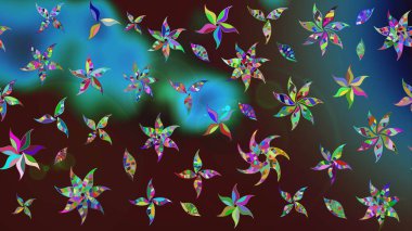 Çiçek çelengi. Eski moda arka plan. Desen, çizim, çiçek sınırı. Kıvırcık, parlak örgü. Güzel, parlak, pürüzsüz kumaş, tuval. Raster illüstrasyonu.