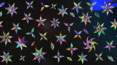 Raster illüstrasyonu. Eski usul. Kumaş, tekstil, duvar kağıdı baskısı için. Tomurcukları papatya çiçekleri olan sevimli bir çiçek deseni. Eskiz geçmişi. Miles Fleur, dandik süs.