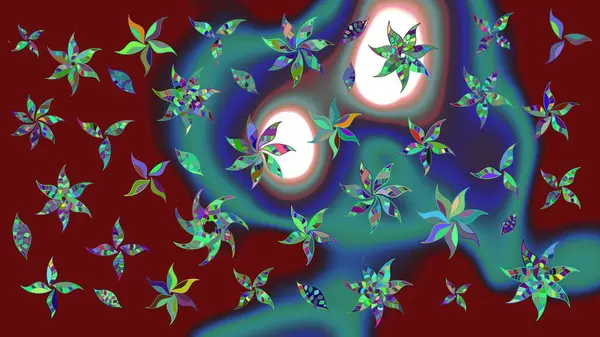 Çiçek. Taslak dekoratif arka plan, çiçek mandala. Raster illüstrasyonu. Kırmızı renklerde.