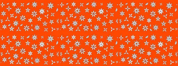 Çiçek desenli çizim. Raster illüstrasyonu. Asya tekstil tarzında. Turuncu renkli çiçekler. Renkli Bahar Teması eskiz kalıbı. Düz Çiçek Elementleri Tasarımı.