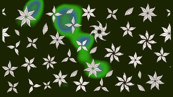 Raster illüstrasyonu. Egzotik çiçekler, gri renkte botanik parlak klasik doğa. Klasik tropikal doğal elementlerin suluboya seti.