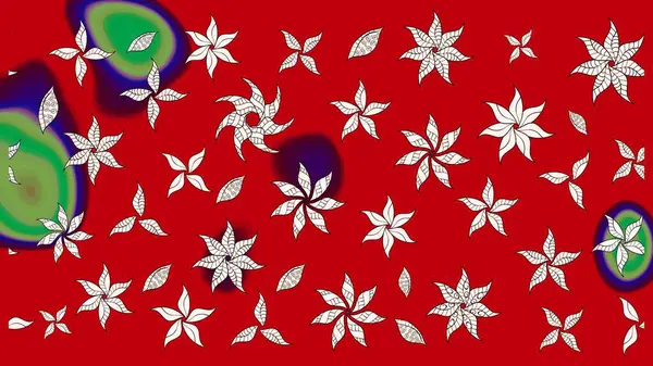 Nazikçe, güzel çiçek arkaplanı. Çiçekli karalama şeklinde Raster çiçek deseni. Kırmızı renkte çiçekler.