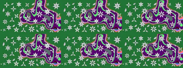 Küçük çiçekteki sevimli çiçek deseni. Raster illüstrasyonu. Çizim.