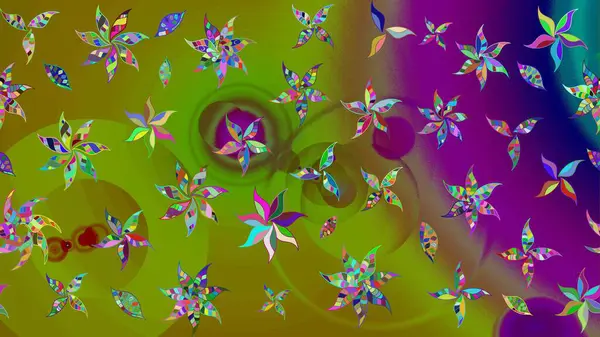 Raster Illustrasyon 'daki Çiçek Deseni' nin son moda çizimi. Renkli Yaz Temalı eskiz kalıbı. Güzel kumaş deseni. Düz Çiçek Elementleri Tasarımı.