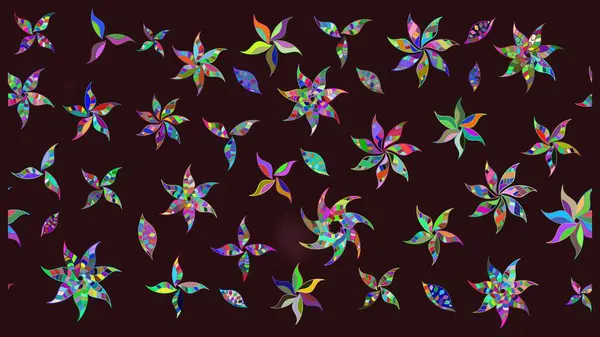 Suluboya, elle çizilmiş. Eskiz arkaplan modeli. Kahverengi yapraklı yabani çiçekler. Raster illüstrasyonu.