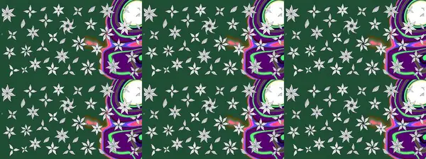 Sevimli çiçek raster deseni. Modaya uygun kumaş deseni. Renkli Yaz Temalı eskiz kalıbı. Düz Çiçek Elementleri Tasarımı.