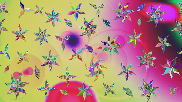 Raster illüstrasyonundaki çiçek desenli çizim. Suluboya tarzında nötr renkler üzerine çiçekler.