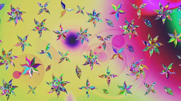 Raster illüstrasyonu. Çiçek süslemeli çizim deseni. Tarafsız renklerde çiçekler.