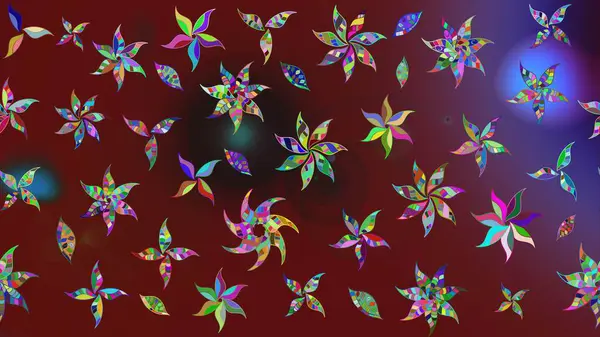 El çizimi. Çiçekli, yapraklı, çiçek desenli eskiz. Raster illüstrasyonu.