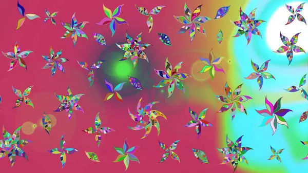 Güzel eskiz şekli. Düz Çiçek Elementleri Tasarımı. Renkli Yaz Temalı eskiz kalıbı. Güzel kumaş deseni. Raster çiçekli arka plan. Yazdır.