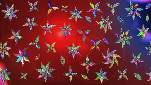 Kırmızı renkte çiçek çizimi. Kırmızı renkte çiçekler. Şatafatlı bahar bahçesi dokusu. Raster illüstrasyonu. Çiçek deseni.