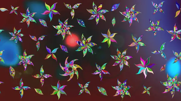 Çiçekli karalama şeklinde Raster çiçek deseni. Mor renkli çiçekler. Yumuşak, bahar çiçekli arka plan.