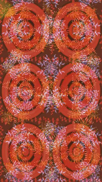 Turuncu, kahverengi ve pembe kar taneleri. Raster illüstrasyonu. Kar tanelerinin soyut arkaplanlı Noel şablonu. Noel ve Yeni Yıl moda baskıları için tatil tasarımı.