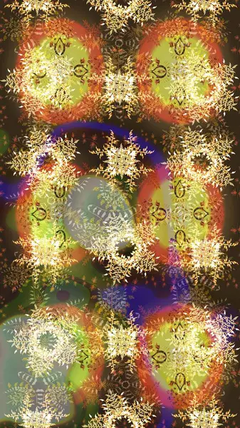 Sarı, nötr ve kahverengi renkler ve kar taneleri. Renkli arka planda izole tatlı kar taneleri. Raster illüstrasyonu.