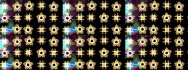 Yeni yıl kar tanesi. Siyah, kahverengi ve sarı renklerde şirin soyut kar tanesi raster tasarımı. Düz kar karalama ikonları, kar taneleri silueti Noel afişi için, kartlar.