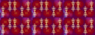 Kar taneleri tasarımı. Retro stil dokusu, şablon kış elementleri. Modern tasarım posteri, kapak, kırmızı, mor ve turuncu renkli kart tasarımı. Moda olmuş kar taneleri ve elementler Memphis kartları.