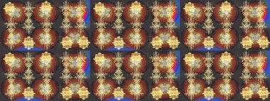 Raster kahverengi, gri ve sarı kar tanelerinden izole edilmiş. Güzel bir kış süsü. Renkli kar taneleri Raster illüstrasyonu.