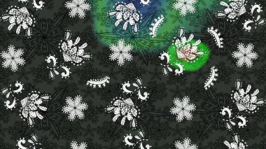 Çiçek süslemeli çizim deseni. Raster illüstrasyonu. Gri renkli çiçekler.