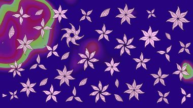 Düz Çiçek Elementleri Tasarımı. Raster illüstrasyonundaki çiçek desenli çizim. Mavi renkli çiçekler. Renkli Bahar Teması çizim şablonu.