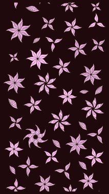 Klasik çiçek tasarımı elementleri. Raster illüstrasyonu. Kahverengi kıvırcık çiçekler kahverengi renklerde şekillenir.