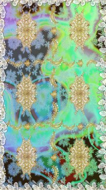 Klasik klasik klasik arka plan. Kusursuz klasik raster nötr ve altın desenli. Geleneksel oryantasyon süsü.