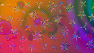 El çizimi çiçek çizimi deseni (fayans). Tekstil için suluboya eskiz deseni. Şirin çiçekli, desenli, kahverengi çizim deseni.