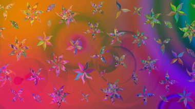 Raster illüstrasyonu. Güzel kumaş deseni. Pembe renklerde. Raster illüstrasyonunda çiçek deseni çizimi.